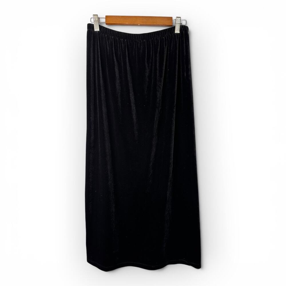 Vintage Timbuktu Maxi Skirt Womens Size 1 Small Black Slit Back Bohemian Gothic